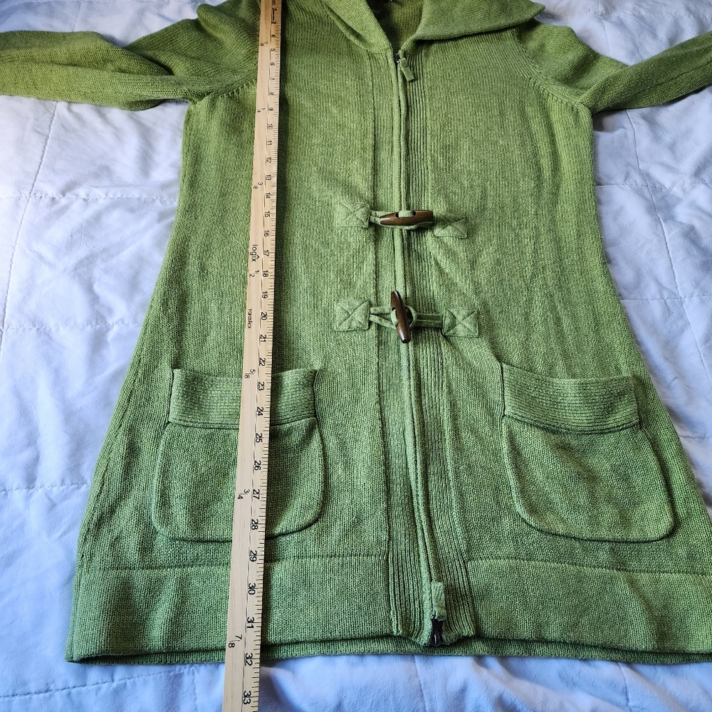 Tyler Boe Cotton Wool Blend Long Line Zipper Front Cardigan Sweater - Picture 10 of 16